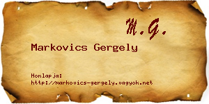 Markovics Gergely névjegykártya